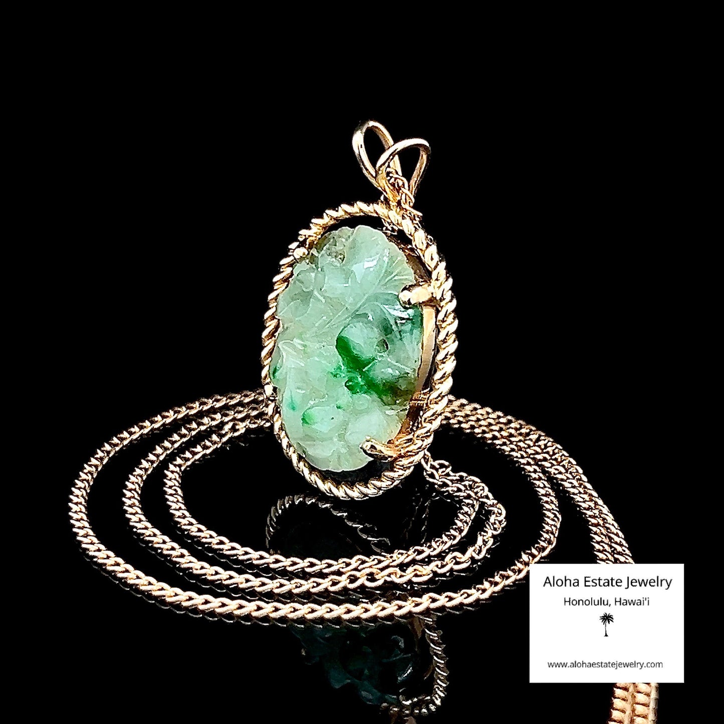 Vintage Jadeite Floral "Double Flower" Pendant