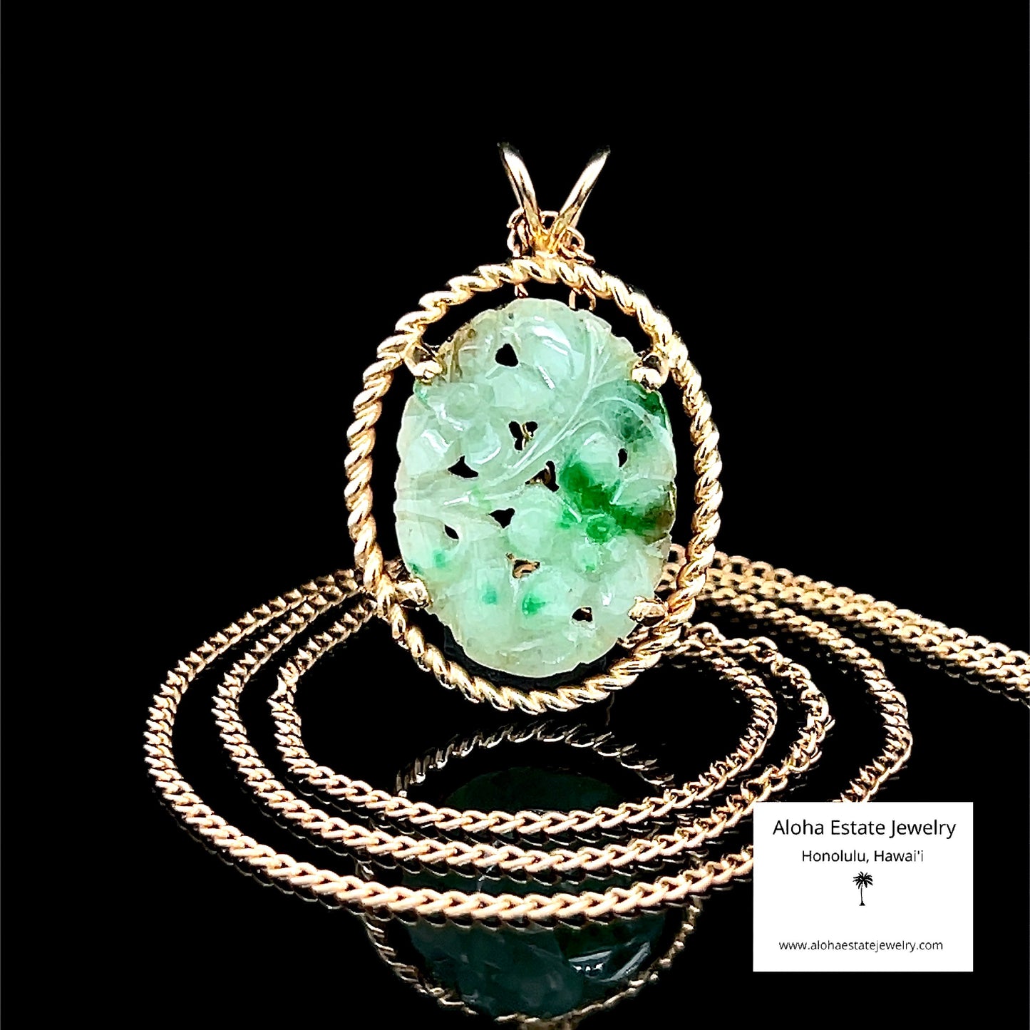 Vintage Jadeite Floral "Double Flower" Pendant