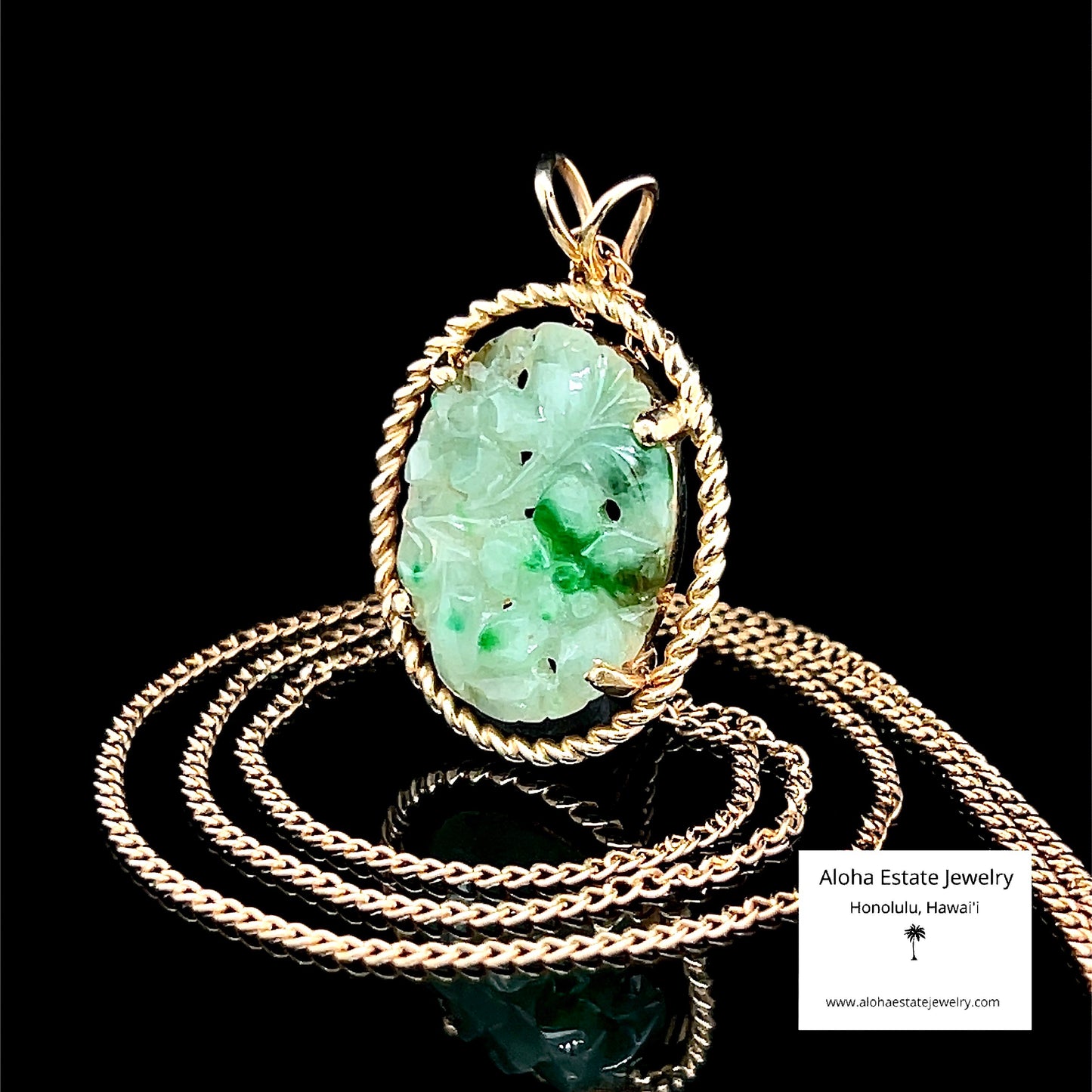 Vintage Jadeite Floral "Double Flower" Pendant