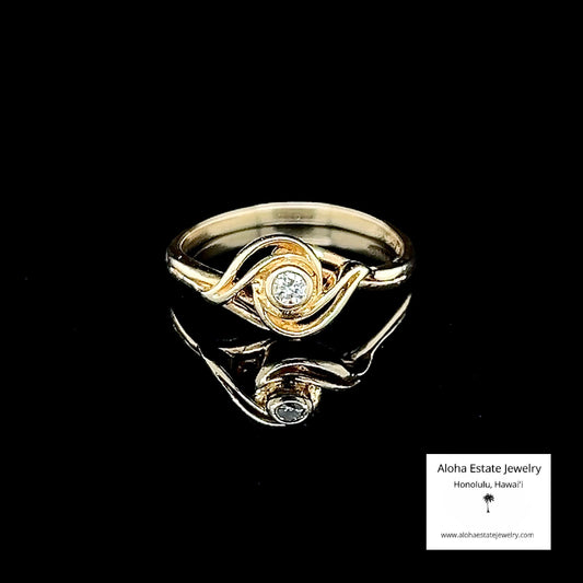 Vintage 14K Petite Diamond Solitaire