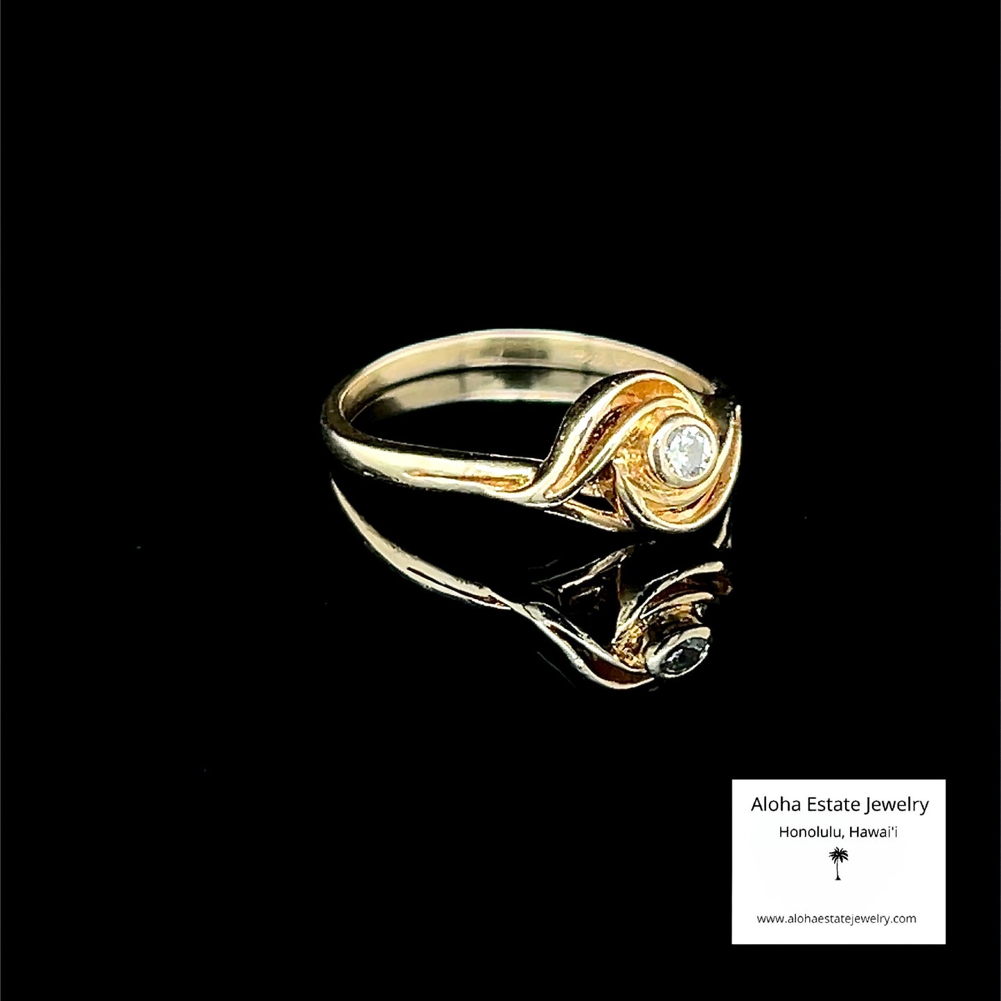 Vintage 14K Petite Diamond Solitaire