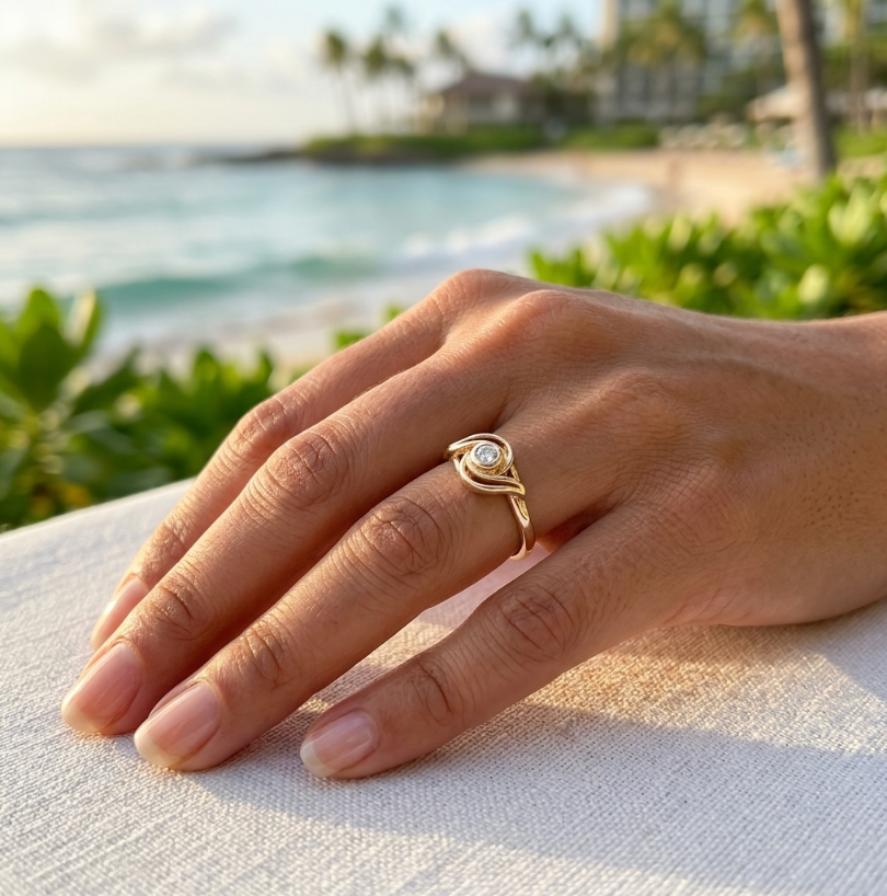 Vintage 14K Petite Diamond Solitaire