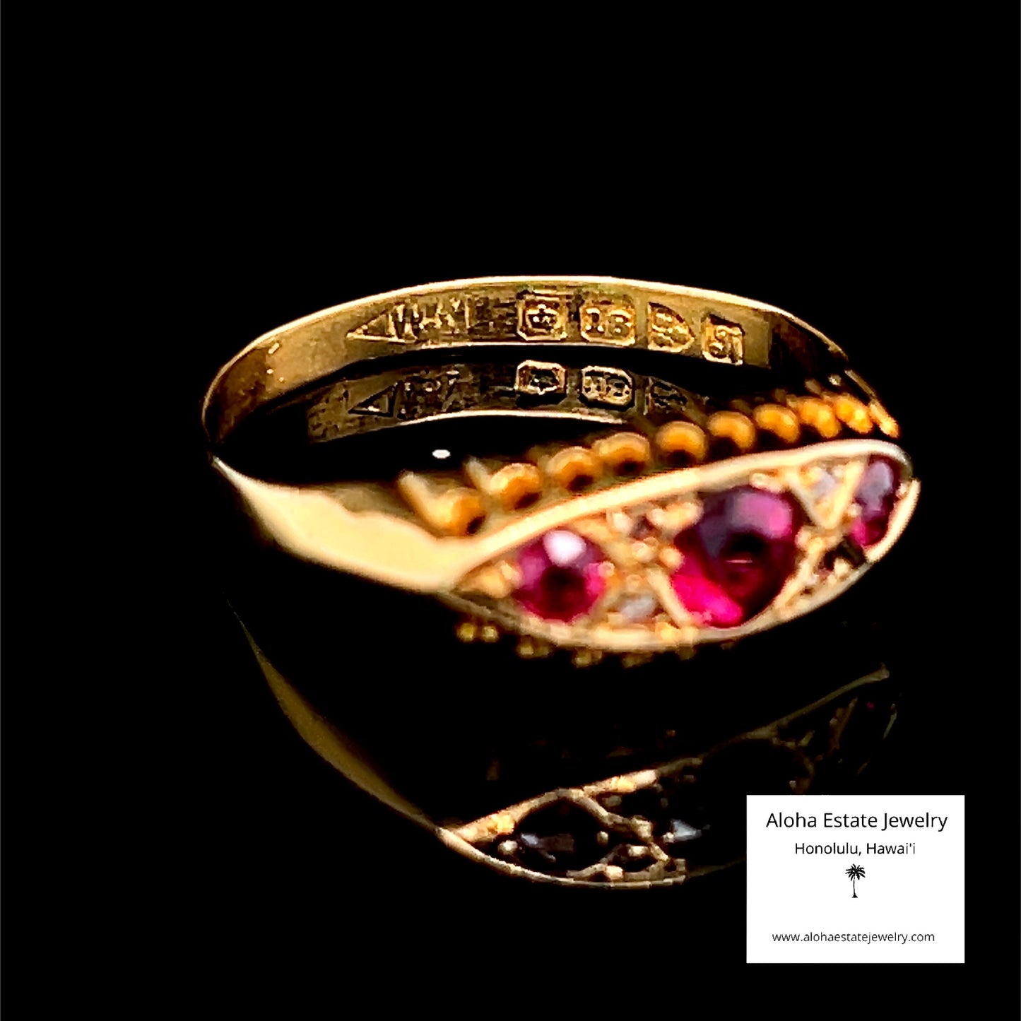 Antique 18K Edwardian Pyrope Garnet Gypsy Ring