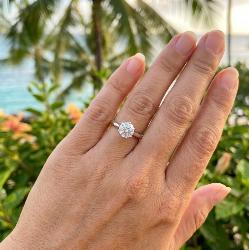 Vintage One-Carat White Sapphire In 14K White Gold Tiffany Setting