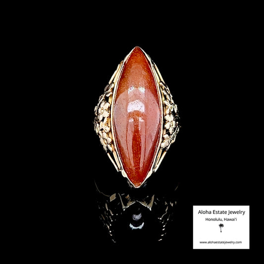 Fine Ming's of Honolulu Jade Ring in 14K Plum Tree Setting