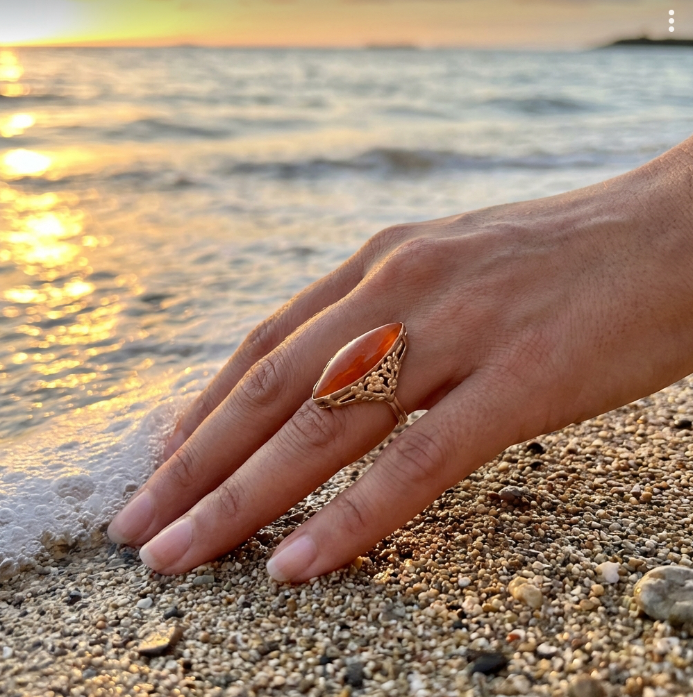 Fine Ming's of Honolulu Jade Ring in 14K Plum Tree Setting