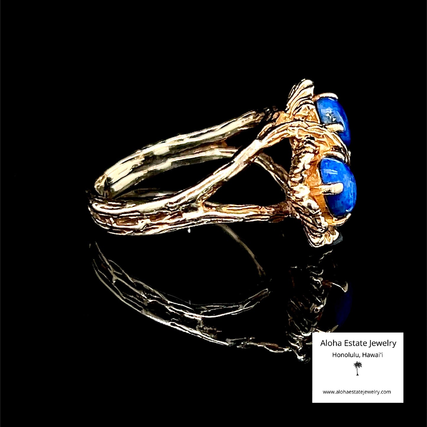 Gorgeous Vintage Lapis Lazuli "Robin's Eggs" Ring in 14K