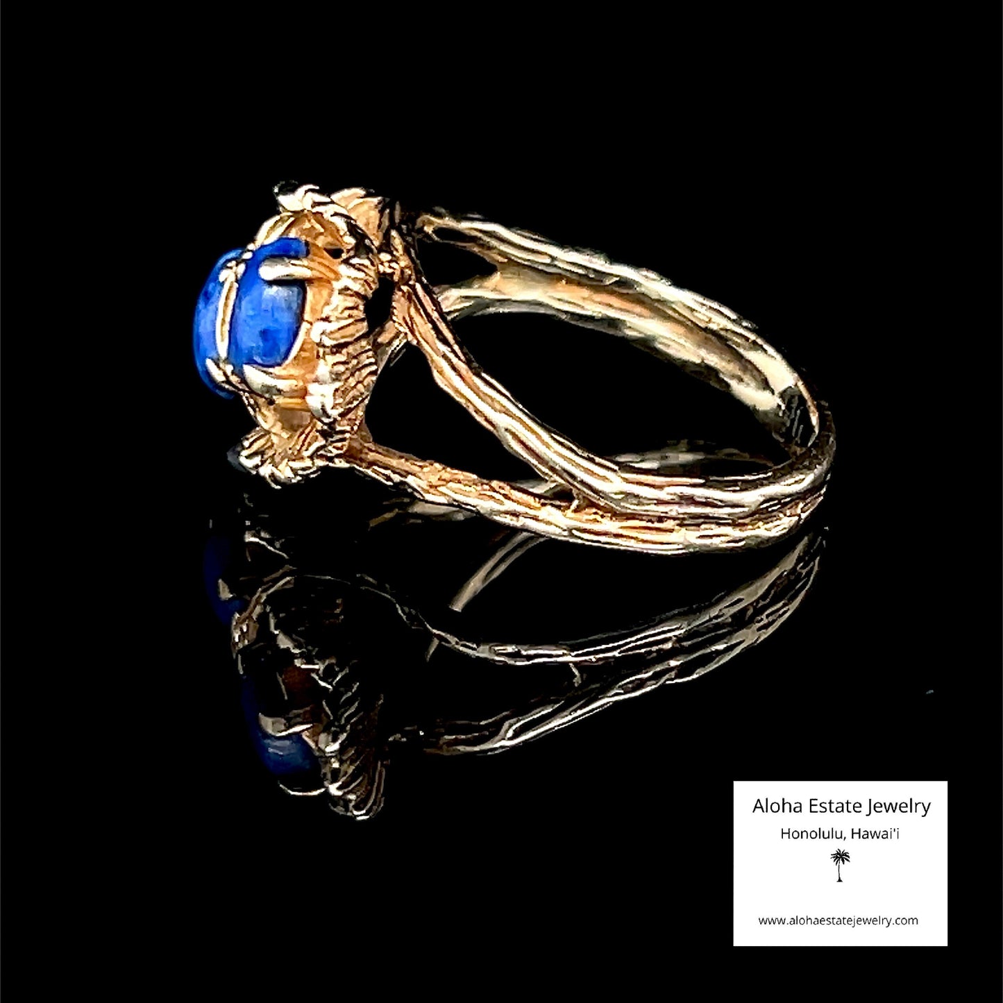 Gorgeous Vintage Lapis Lazuli "Robin's Eggs" Ring in 14K