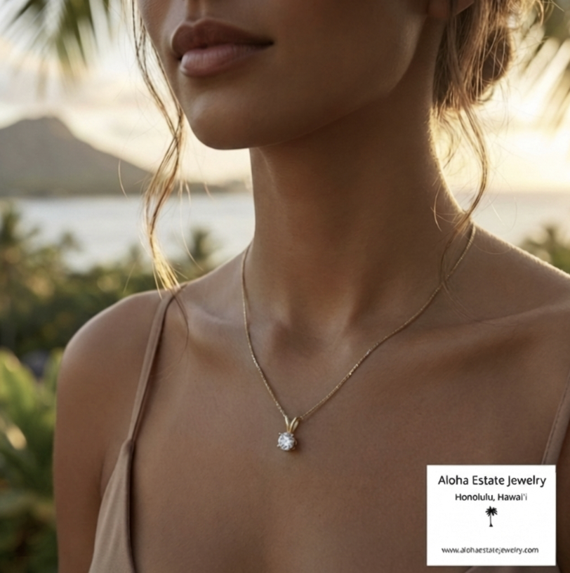Estate 1/3-Carat Diamond Solitaire Pendant
