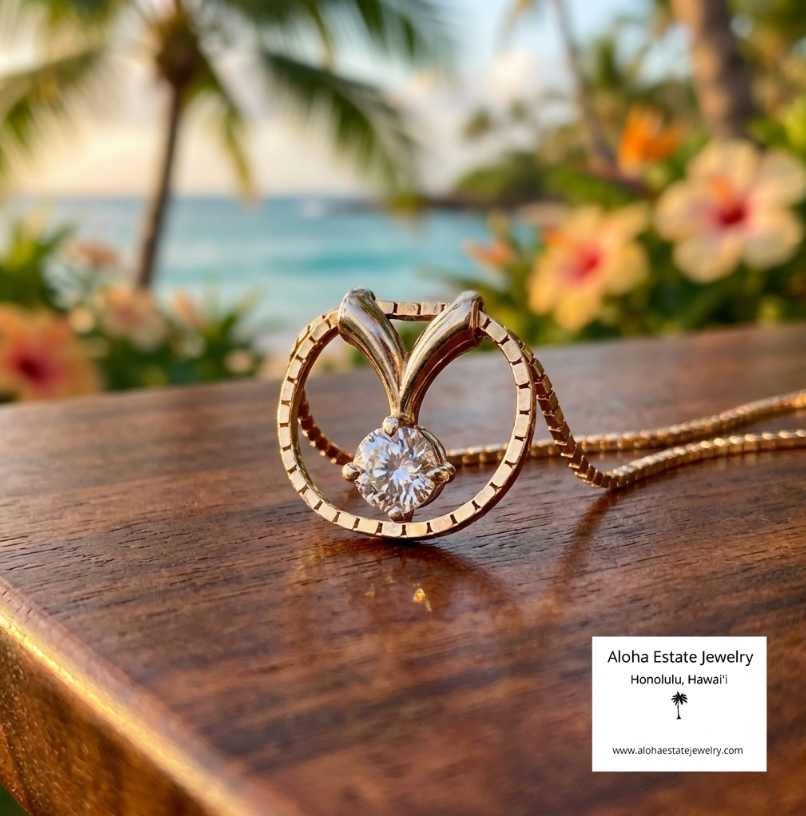 Estate 1/3-Carat Diamond Solitaire Pendant