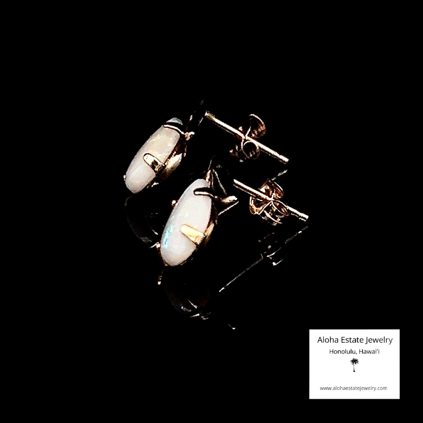 Lovely Australian Opal Earrings in 14K