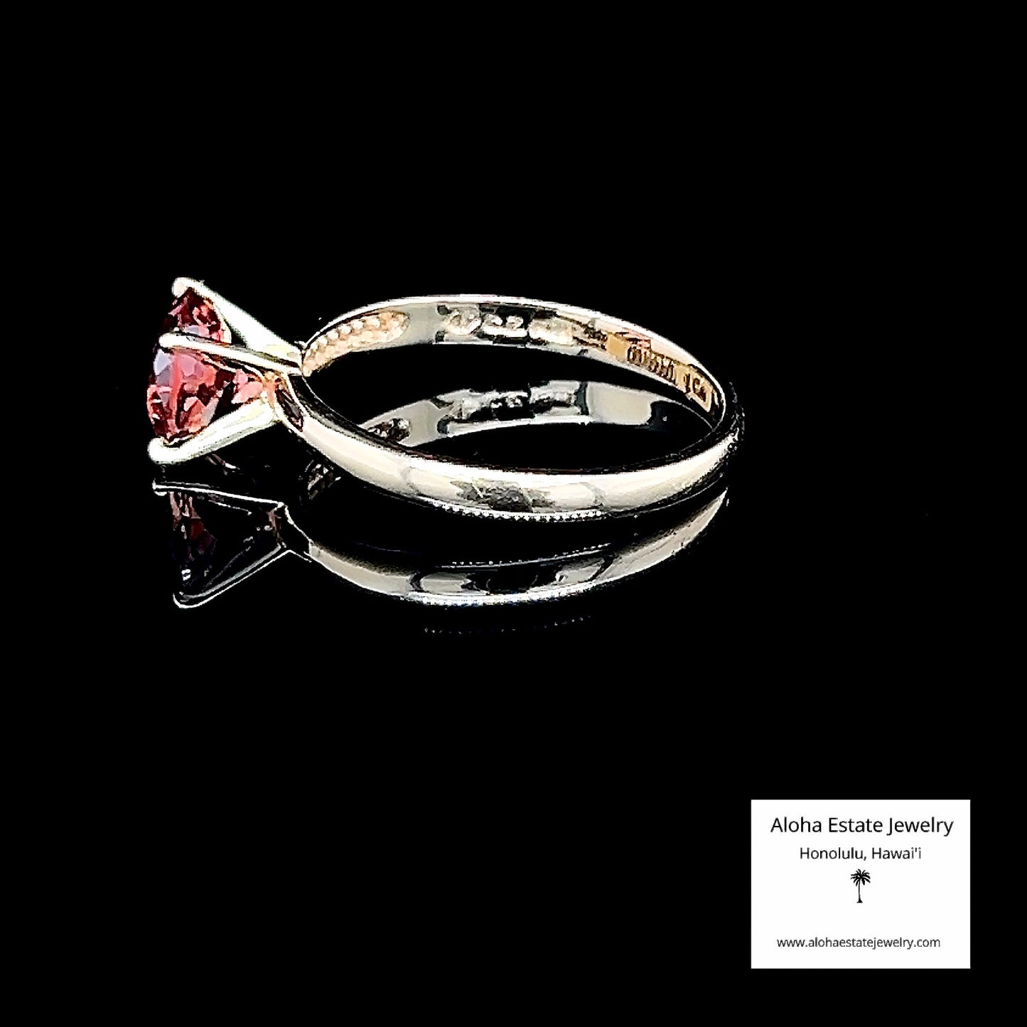Vintage Reddish-Pink Rubellite Tourmaline Solitaire in 14K
