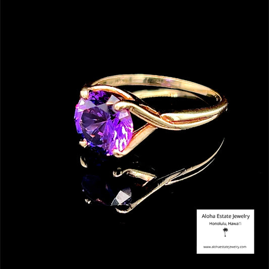 Vintage Lavender-to-Pink Color Change Sapphire Ring in 10K
