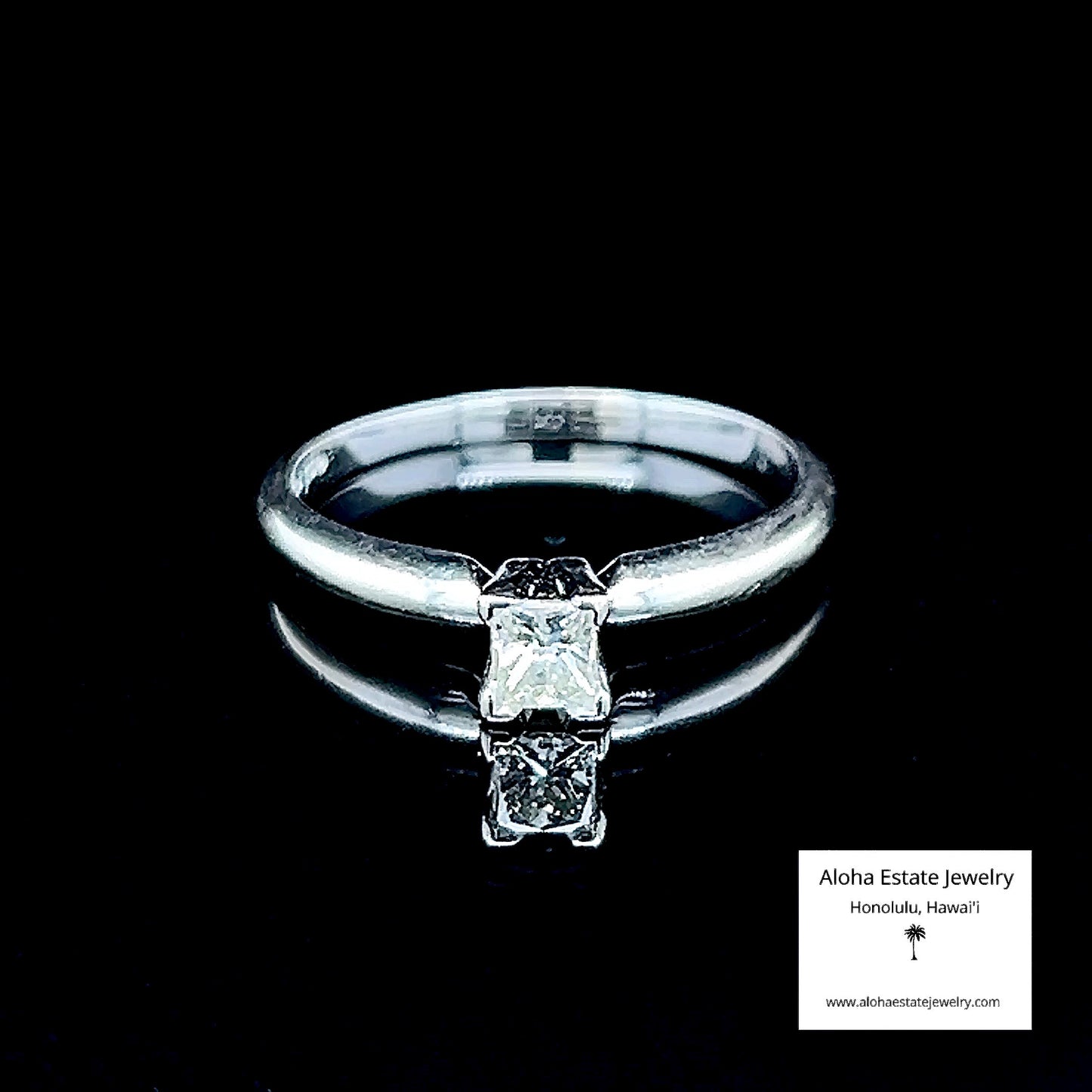 Estate 14K White Gold 1/4-Carat Princess Cut Diamond