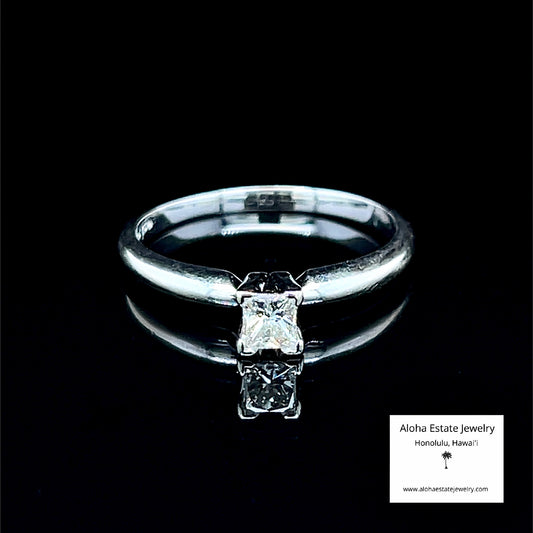 Estate 14K White Gold 1/4-Carat Princess Cut Diamond