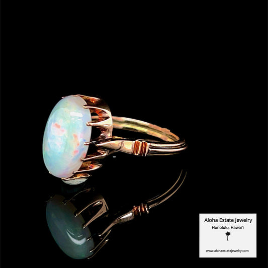 Vintage 14K Basket Mounted High-Fire Australian Opal