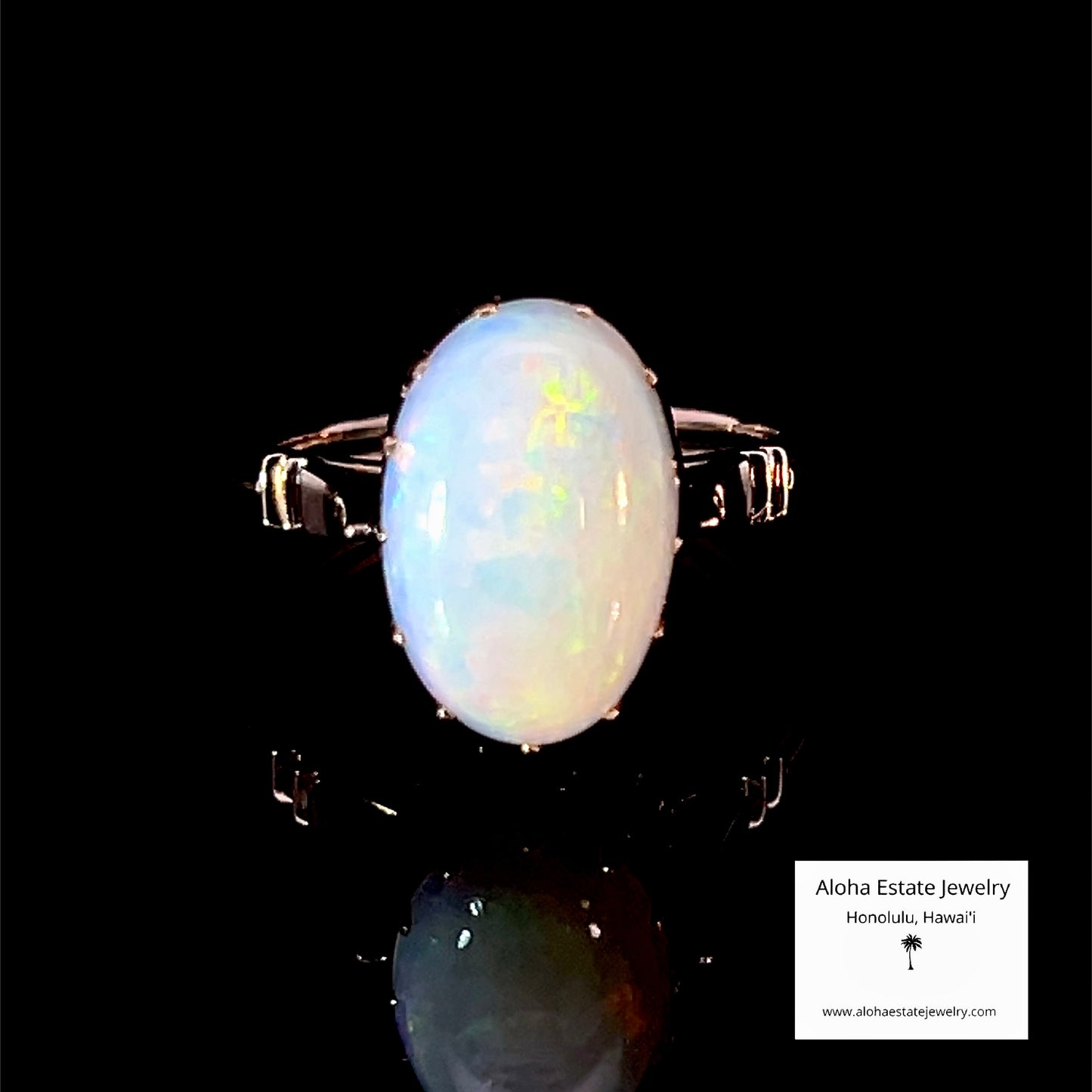 Vintage 14K Basket Mounted High-Fire Australian Opal