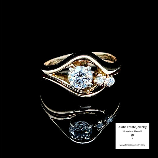 14K Gold Split Shank 1/2-Carat Diamond Ring