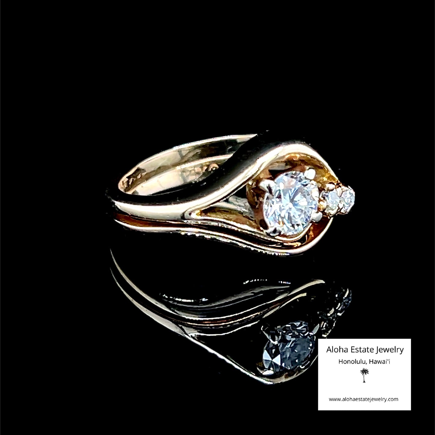 14K Gold Split Shank 1/2-Carat Diamond Ring