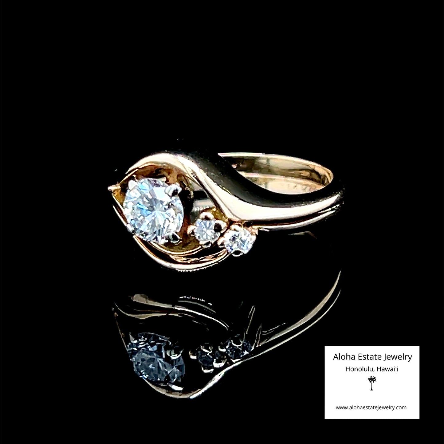 14K Gold Split Shank 1/2-Carat Diamond Ring