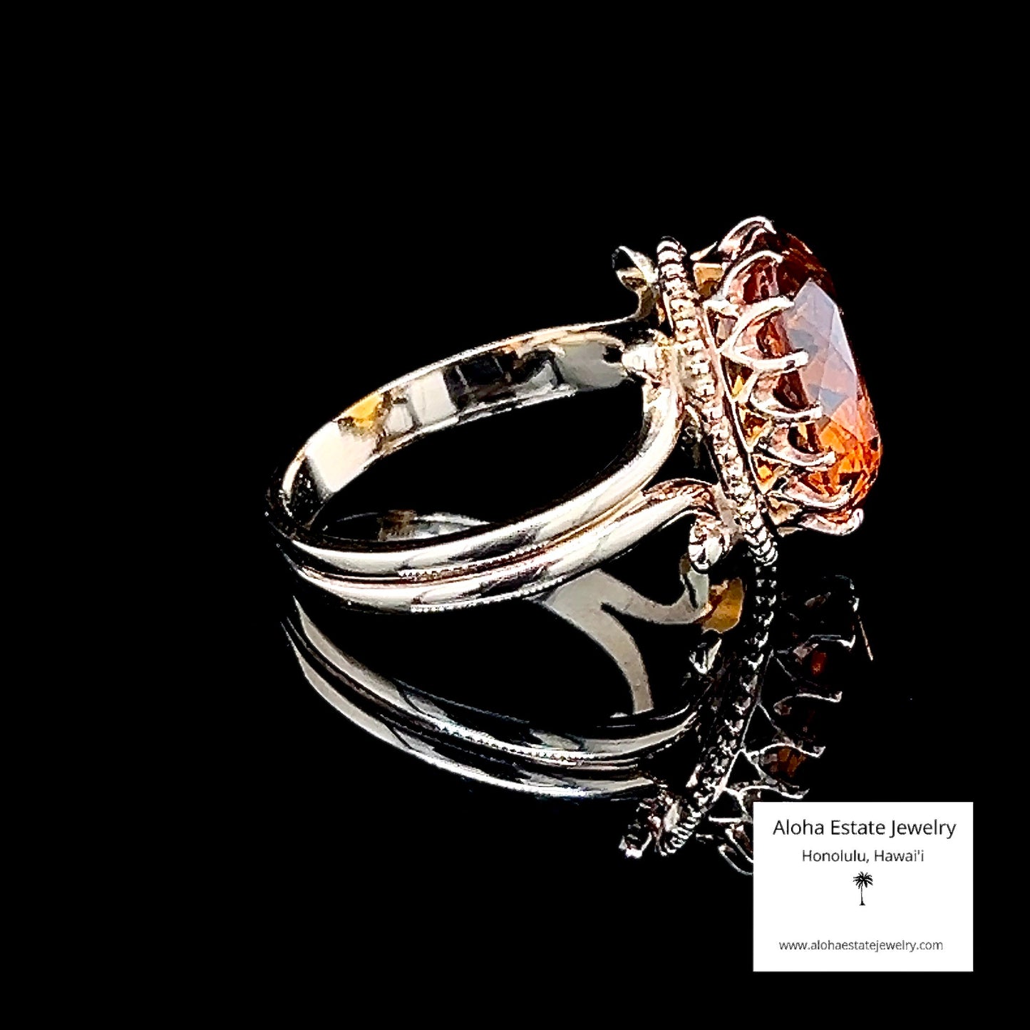 Vintage Oval Cut Sunset Citrine in 14k Setting