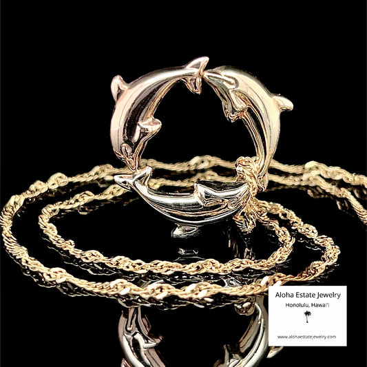 14K Hawaiian Dolphin "Nai'a" Pendant