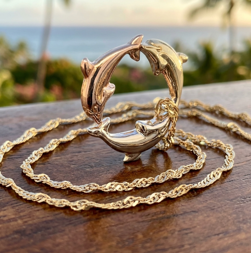 14K Hawaiian Dolphin "Nai'a" Pendant