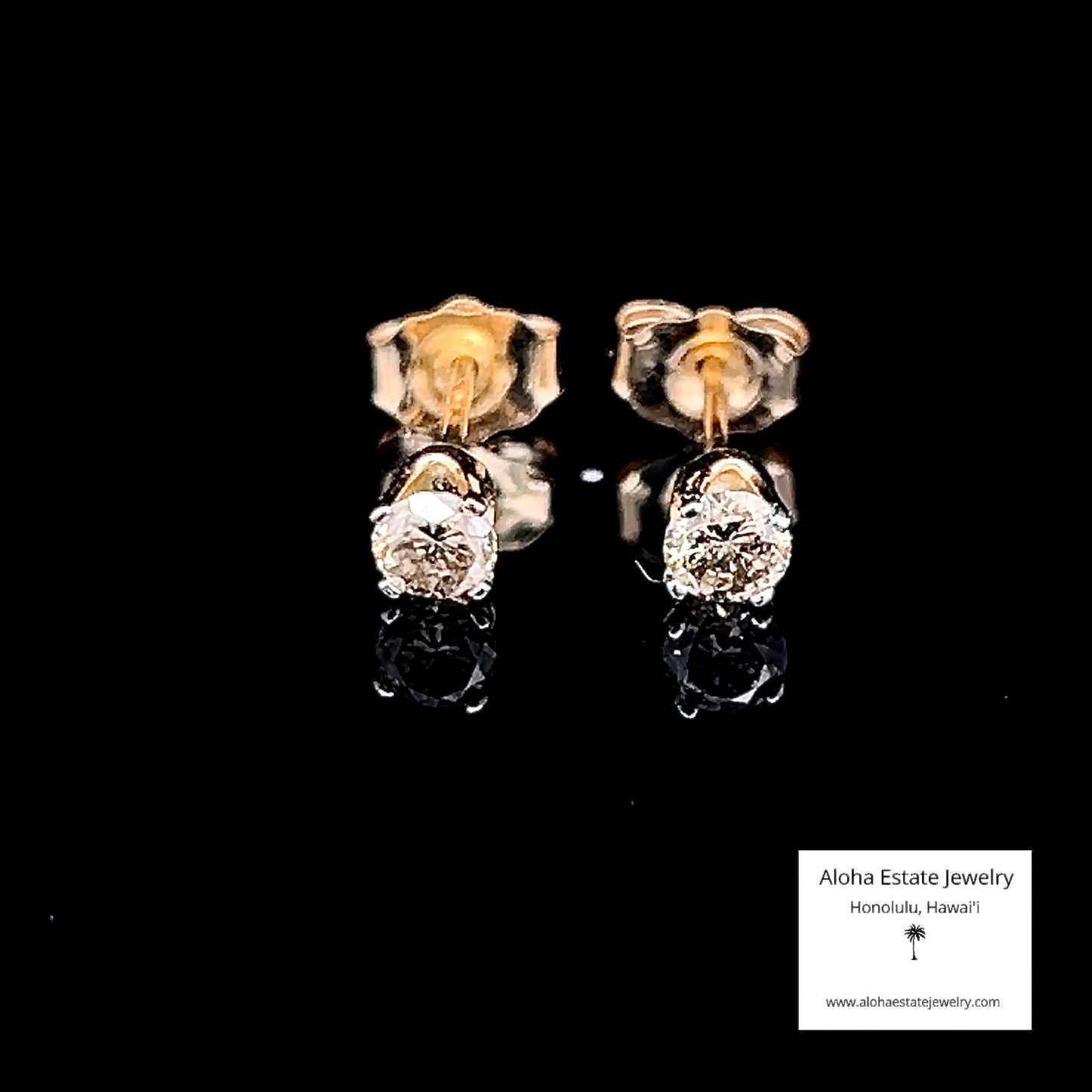 Nice Pair of 1/3-Carat Estate Diamond Earrings in 14K