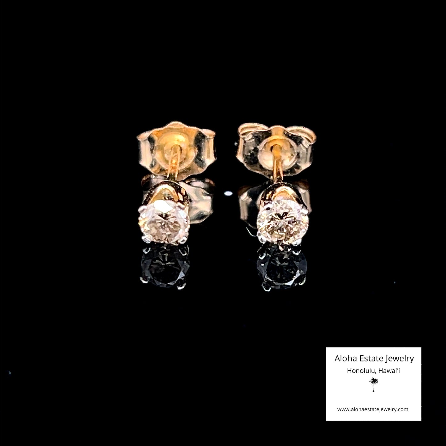 Nice Pair of 1/3-Carat Estate Diamond Earrings in 14K