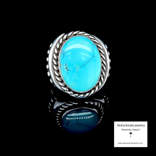 Vintage Ben Livingston Magnificent Kingman Turquoise Ring