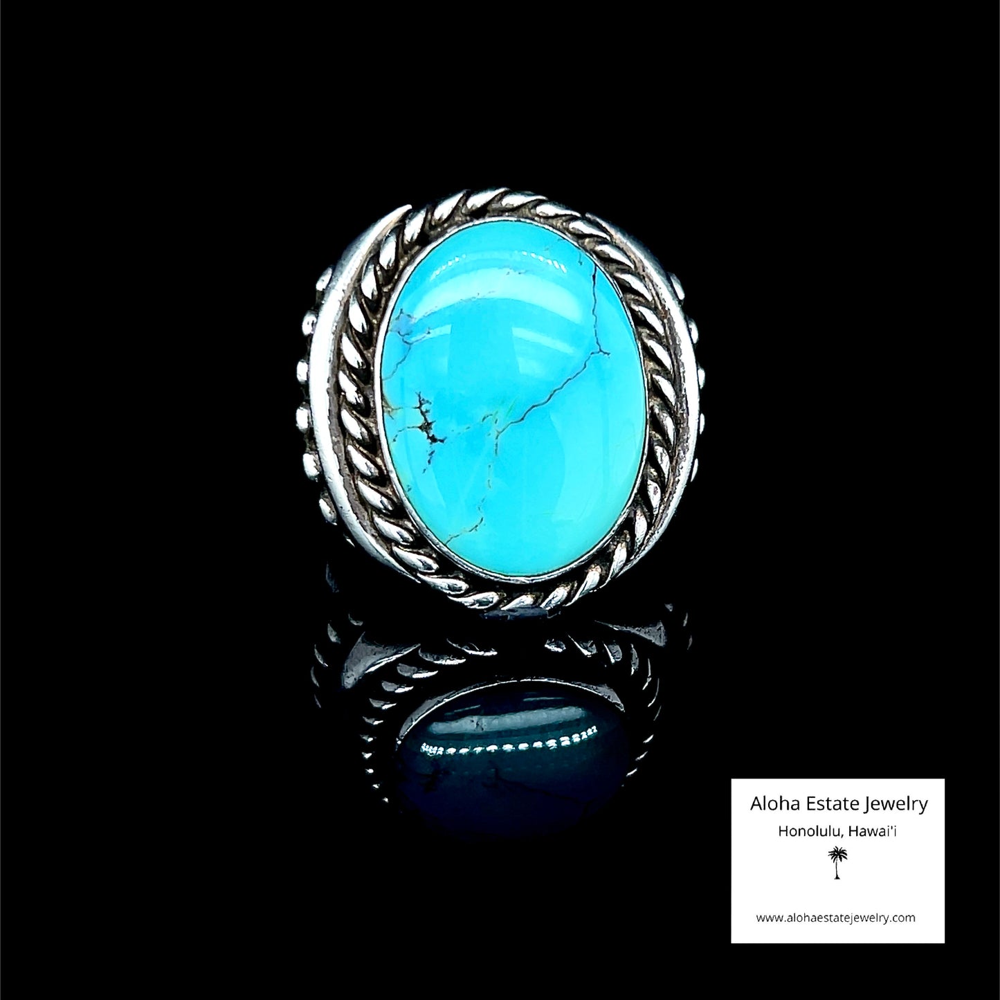 Vintage Ben Livingston Magnificent Kingman Turquoise Ring