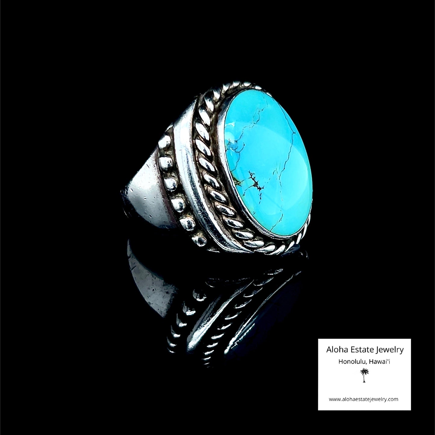 Vintage Ben Livingston Magnificent Kingman Turquoise Ring