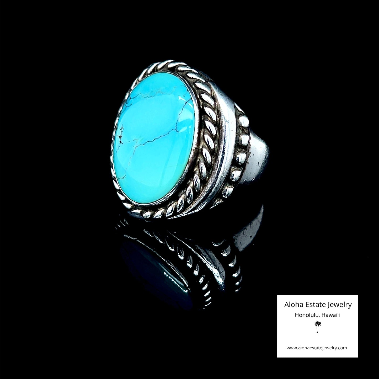 Vintage Ben Livingston Magnificent Kingman Turquoise Ring