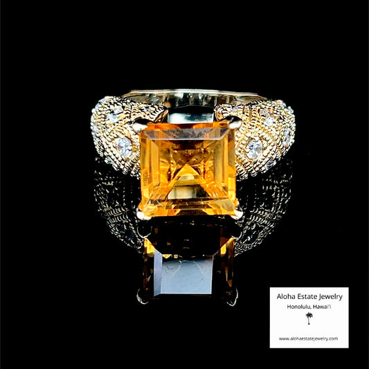 Lovely Estate 14K Ring with Large Natural Citrine
