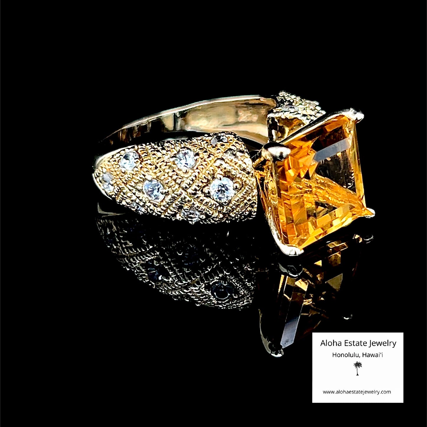 Lovely Estate 14K Ring with Large Natural Citrine