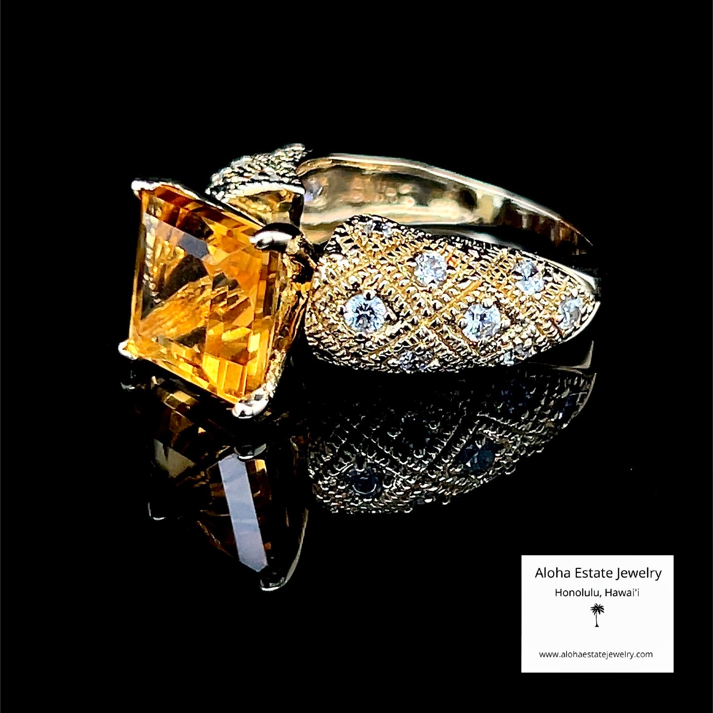 Lovely Estate 14K Ring with Large Natural Citrine