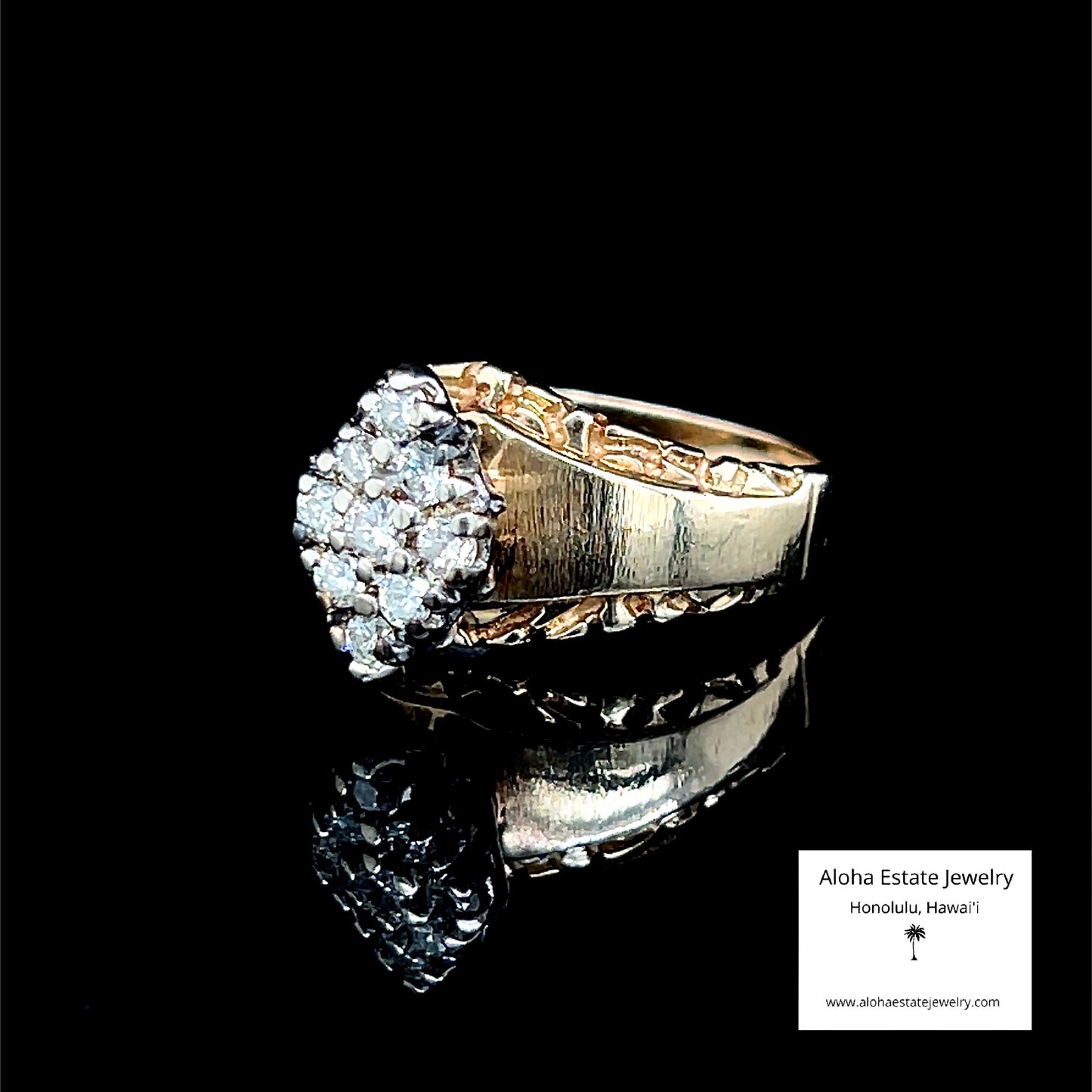 Vintage 1/2-Carat Marquise Form Ring With Nine Diamonds