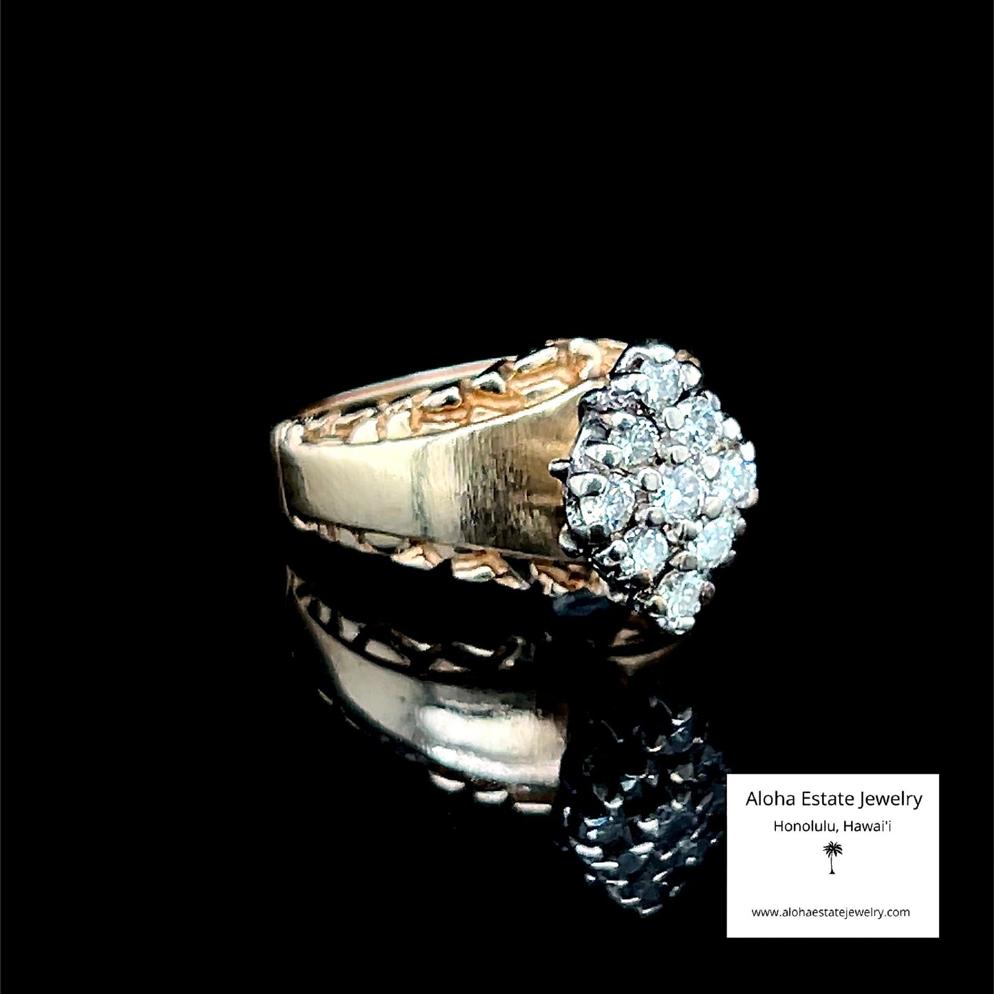 Vintage 1/2-Carat Marquise Form Ring With Nine Diamonds
