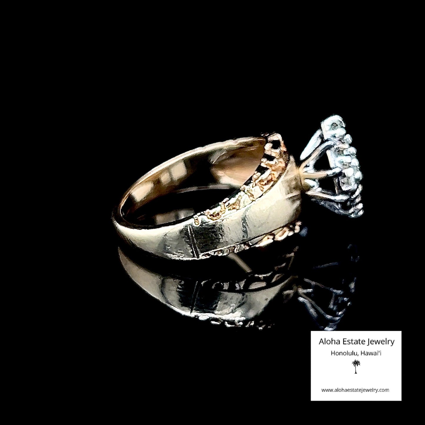 Vintage 1/2-Carat Marquise Form Ring With Nine Diamonds