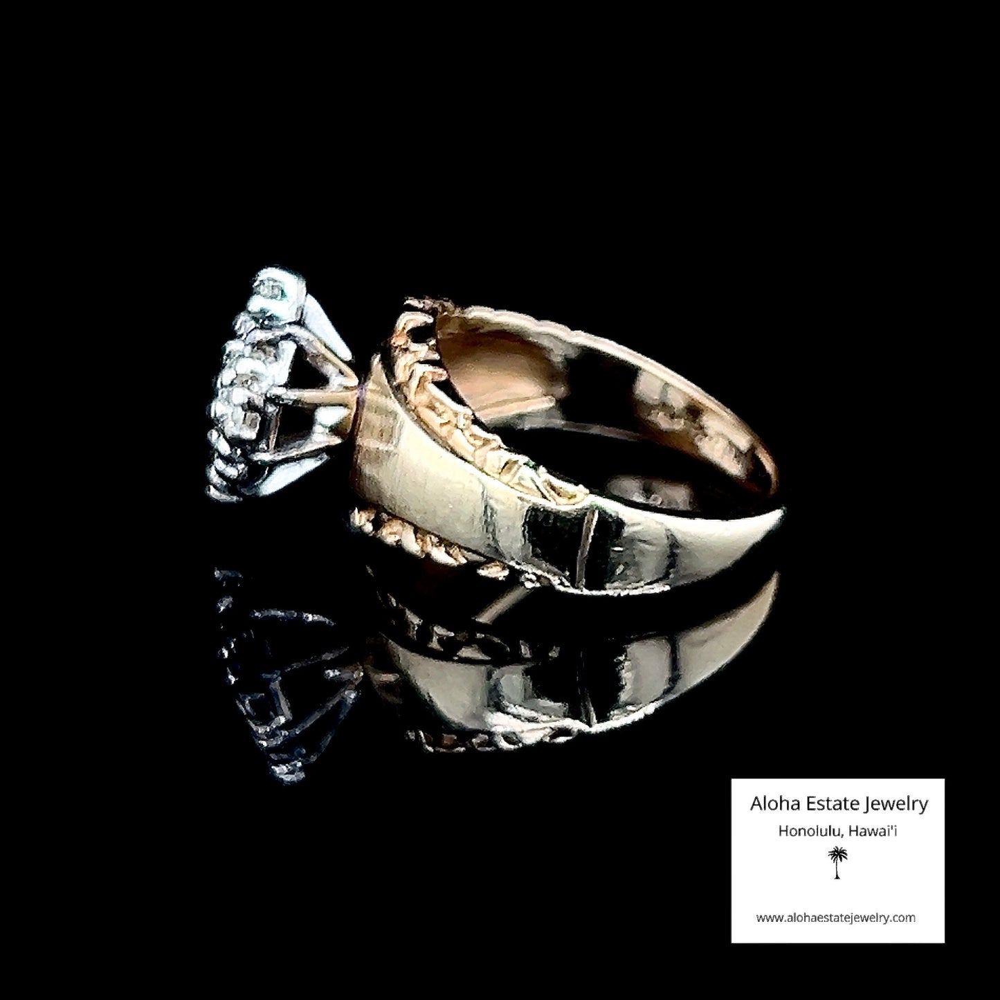 Vintage 1/2-Carat Marquise Form Ring With Nine Diamonds