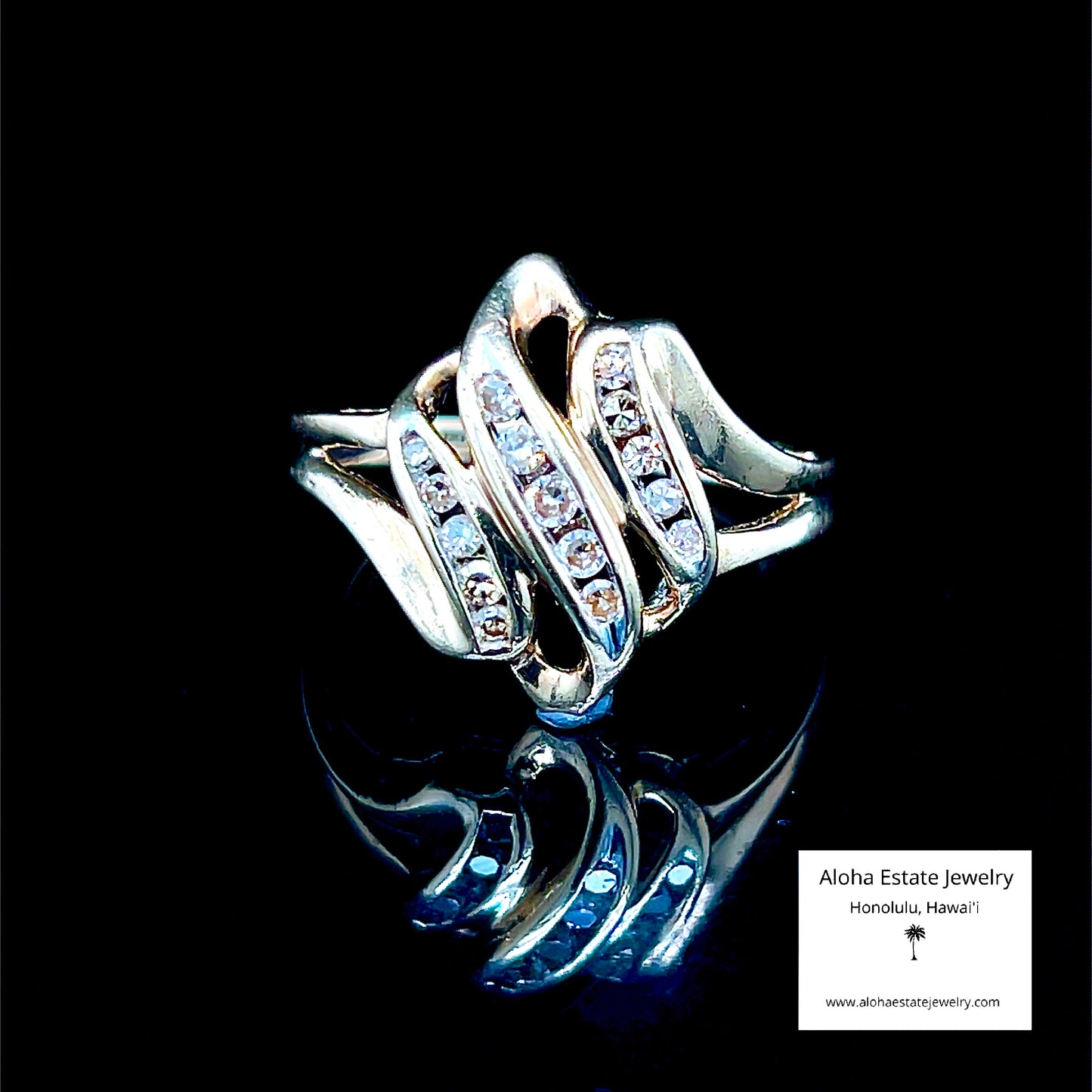 Vintage Channel Set Diamonds Fashion Ring in 10K Yellow Gold