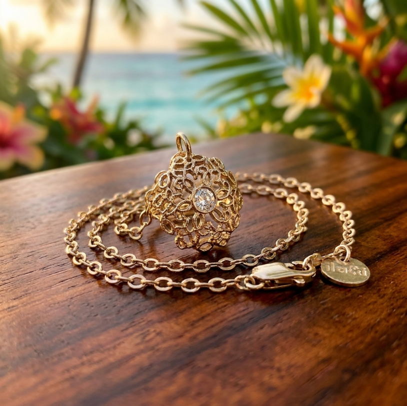 ila&i Filigree & Diamond Pendant / Necklace
