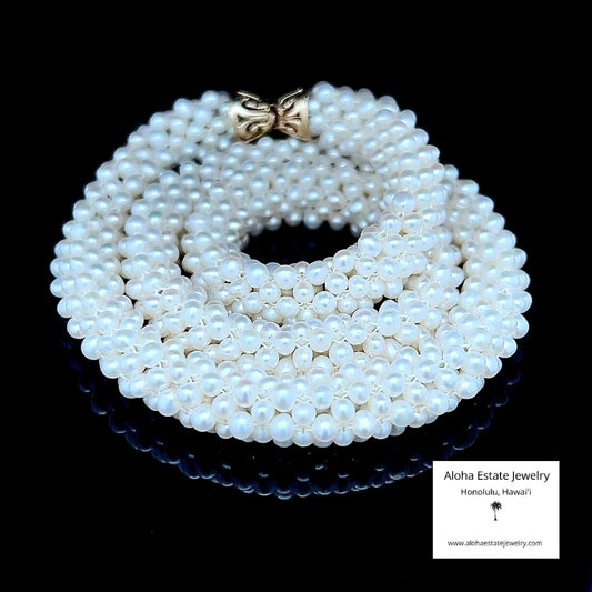 Vintage Albert David Rope Style Pearl Necklace