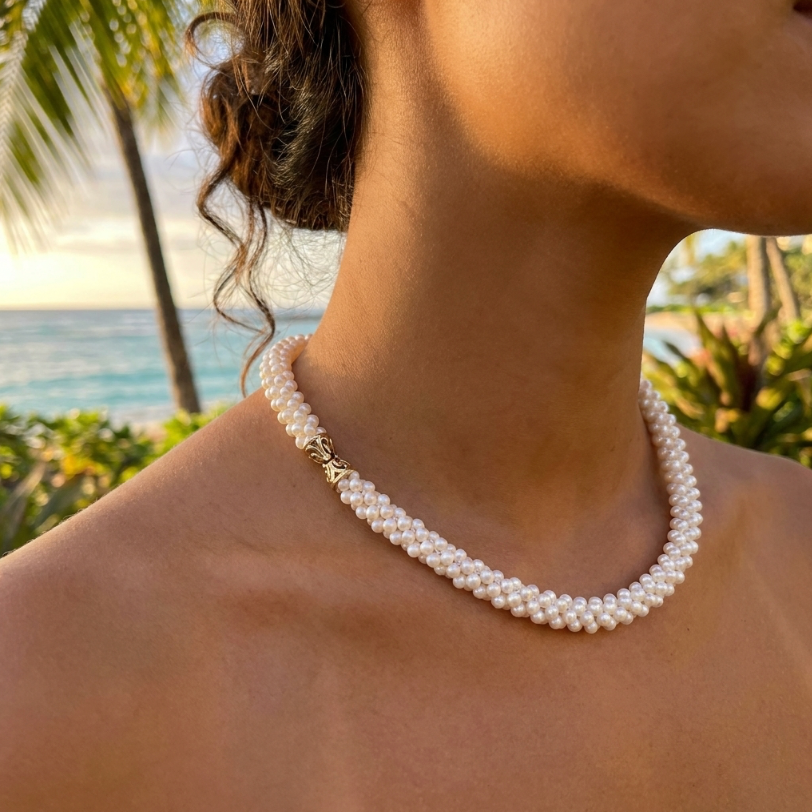 Vintage Albert David Rope Style Pearl Necklace