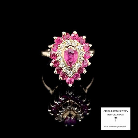 Gorgeous Estate Natural Rubies & Diamonds Ring