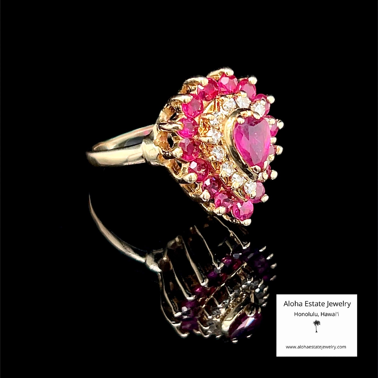 Gorgeous Estate Natural Rubies & Diamonds Ring