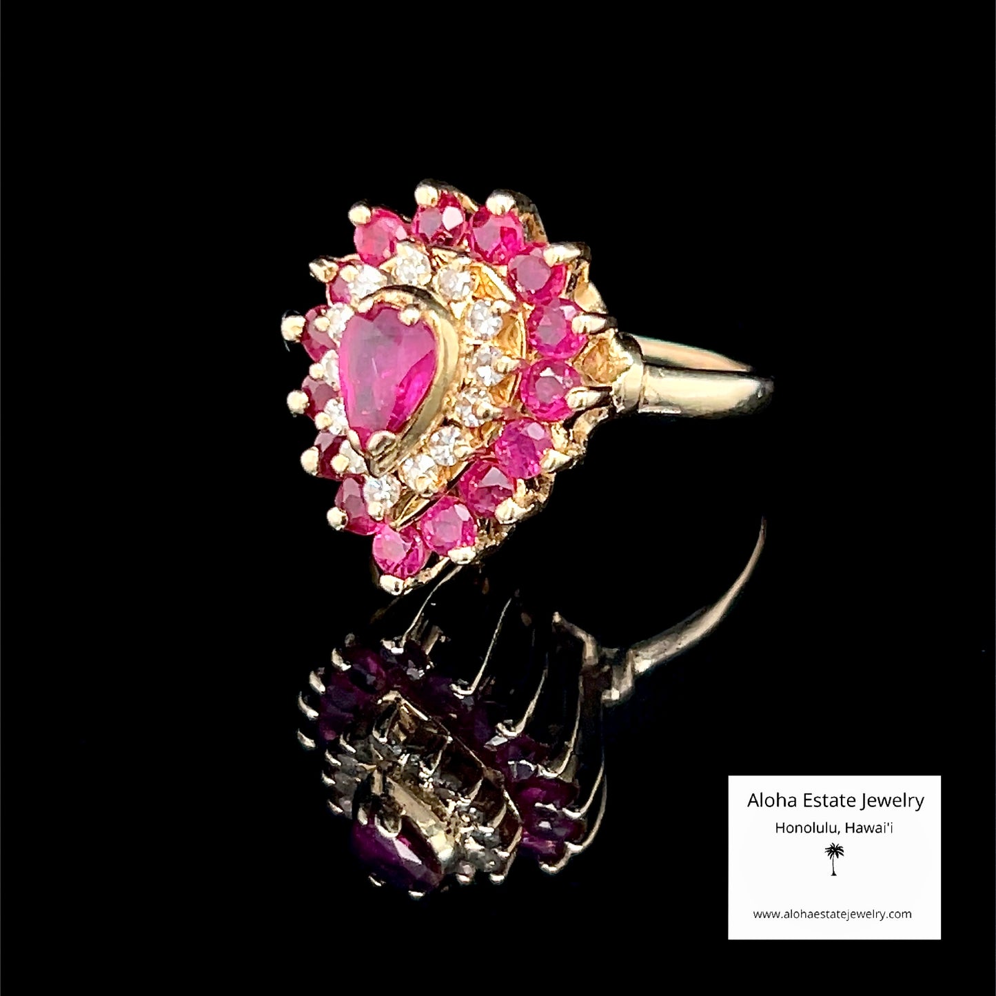 Gorgeous Estate Natural Rubies & Diamonds Ring