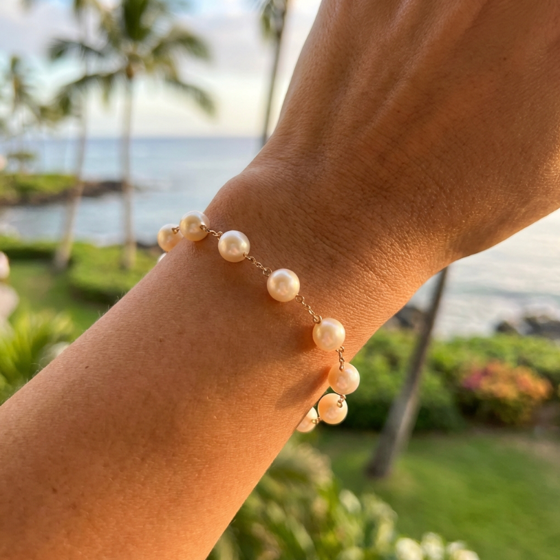 Vintage 18k Akoya Pearls Bracelet