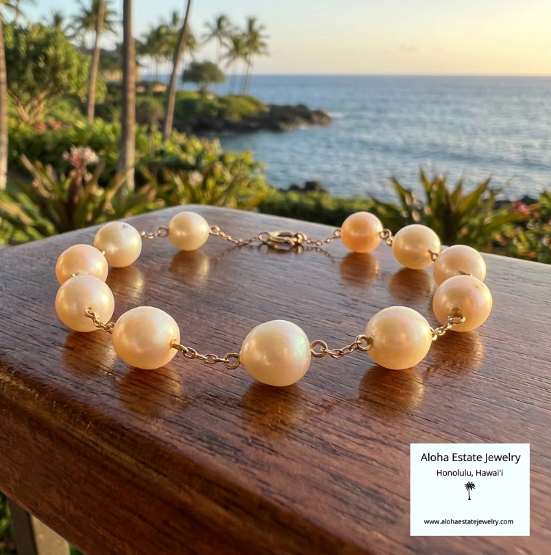 Vintage 18k Akoya Pearls Bracelet