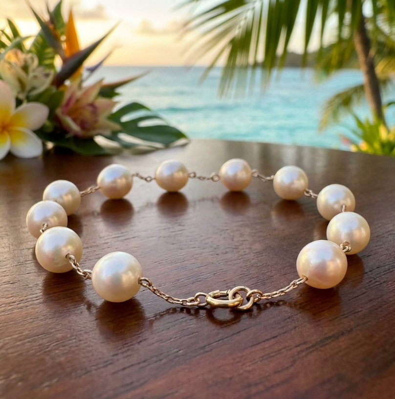 Vintage 18k Akoya Pearls Bracelet